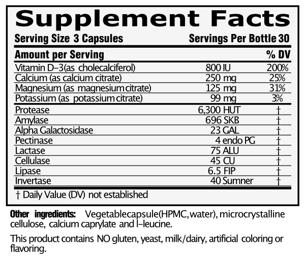 Calcium, Magnesium, Potassium with Enzymes