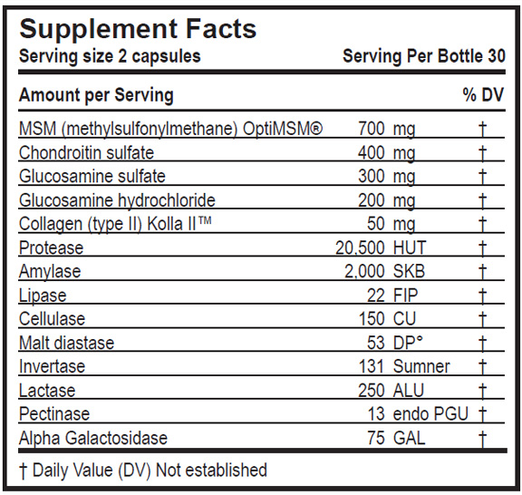 Glucosamine, Chondroitin, MSM with Enzymes